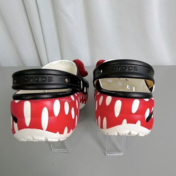 Disney Crocs women’s  Black and Red Minnie Mouse Slippers Size 10 - Picture 5 of 7